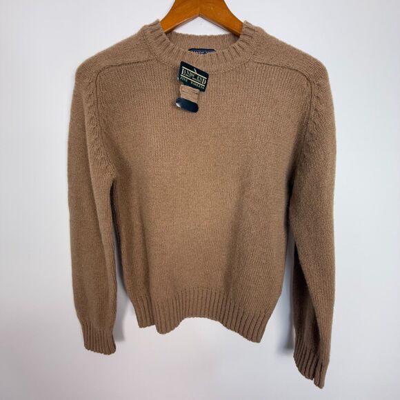 Vintage Deadstock Lands' End 100% Wool Camel Brown Crewneck Sweater - Picture 4 of 7